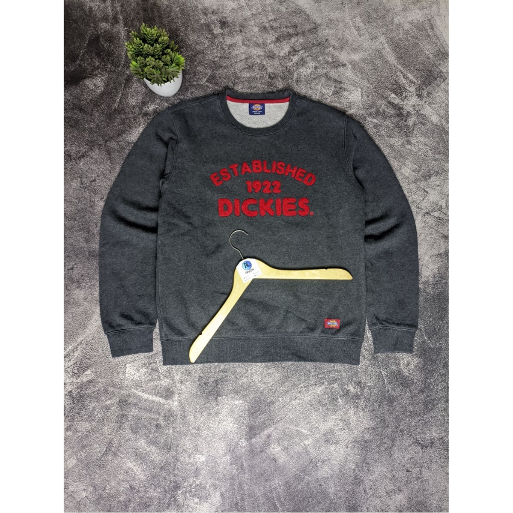 Crewneck Sweater Dickies Red Towel Gray Second Size Medium Full Tag