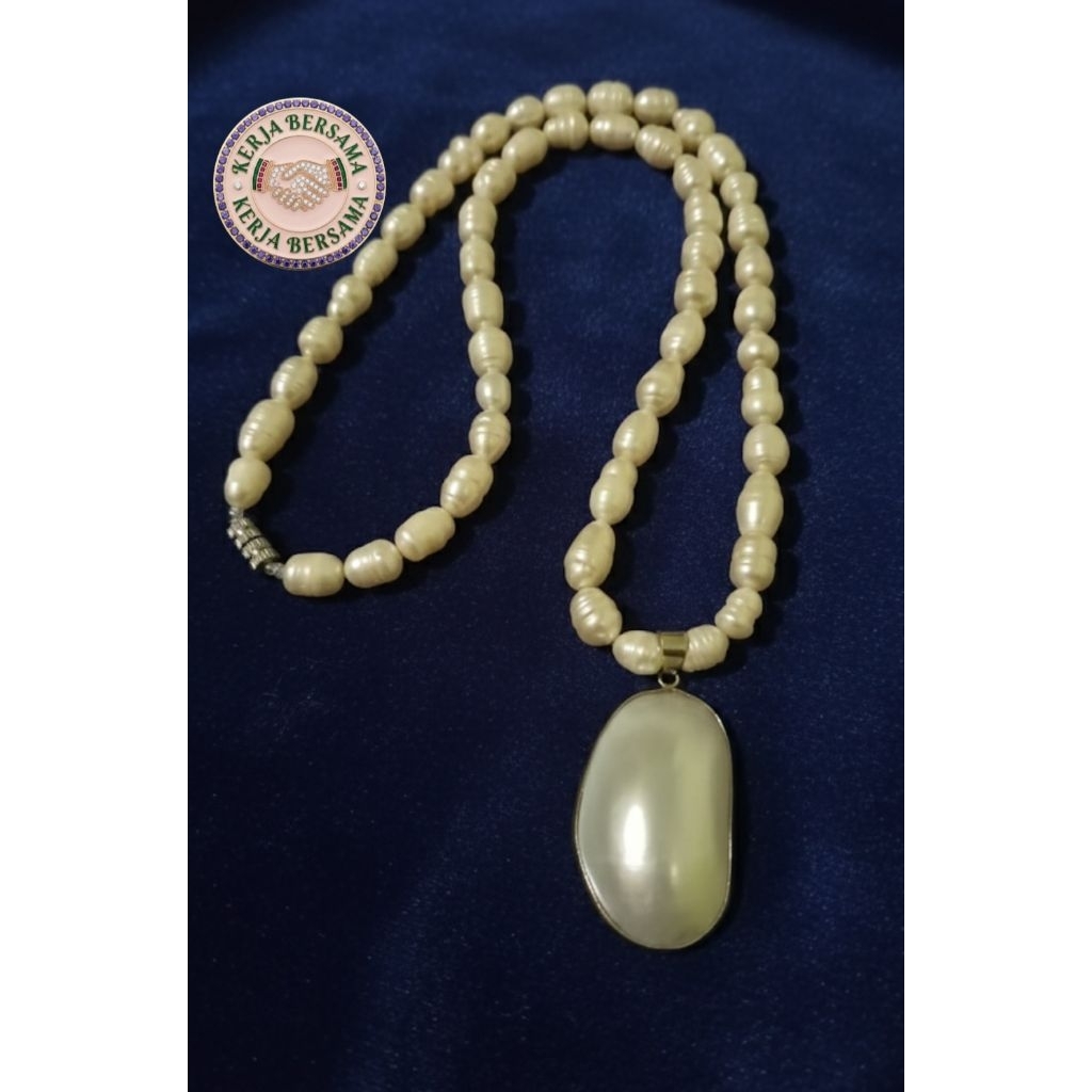 Kalung mutiara asli air tawar liontin kerang