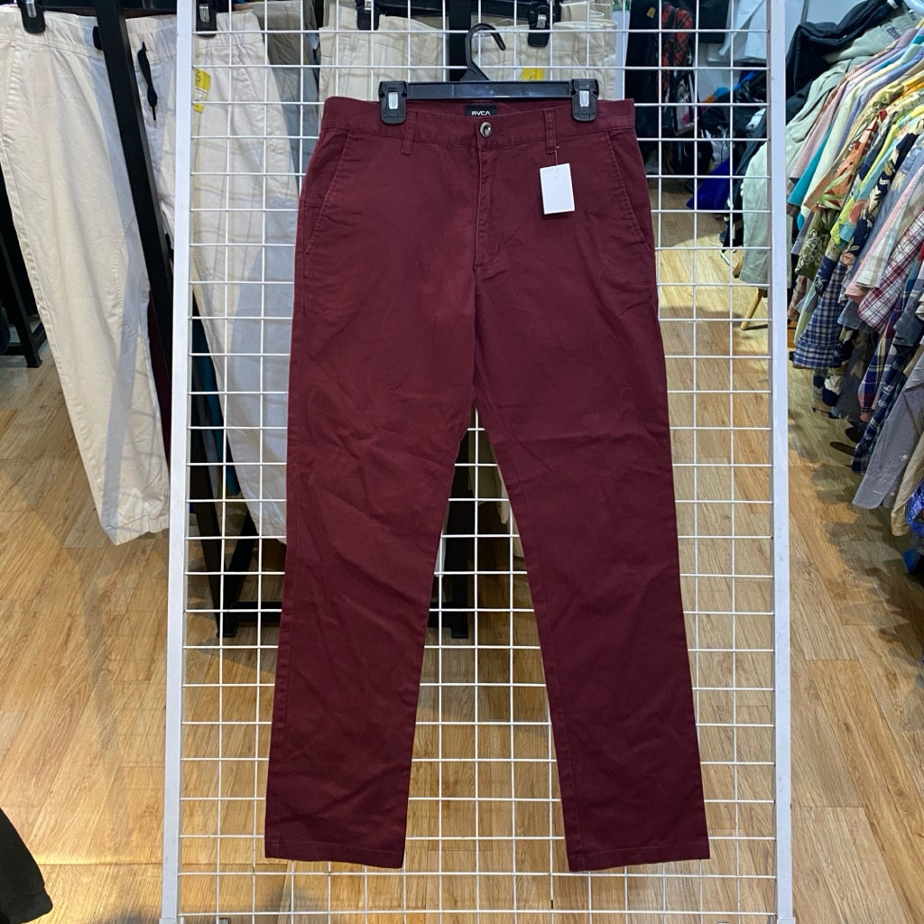 RVCA Burgundy Chino Pants