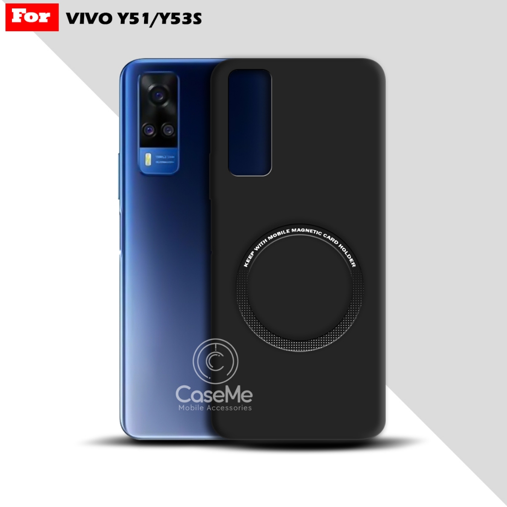 Soft Case Vivo Y51 Y51A Y53S Case Ultra Slim Premium Black Matte Magnetic Ring Casing