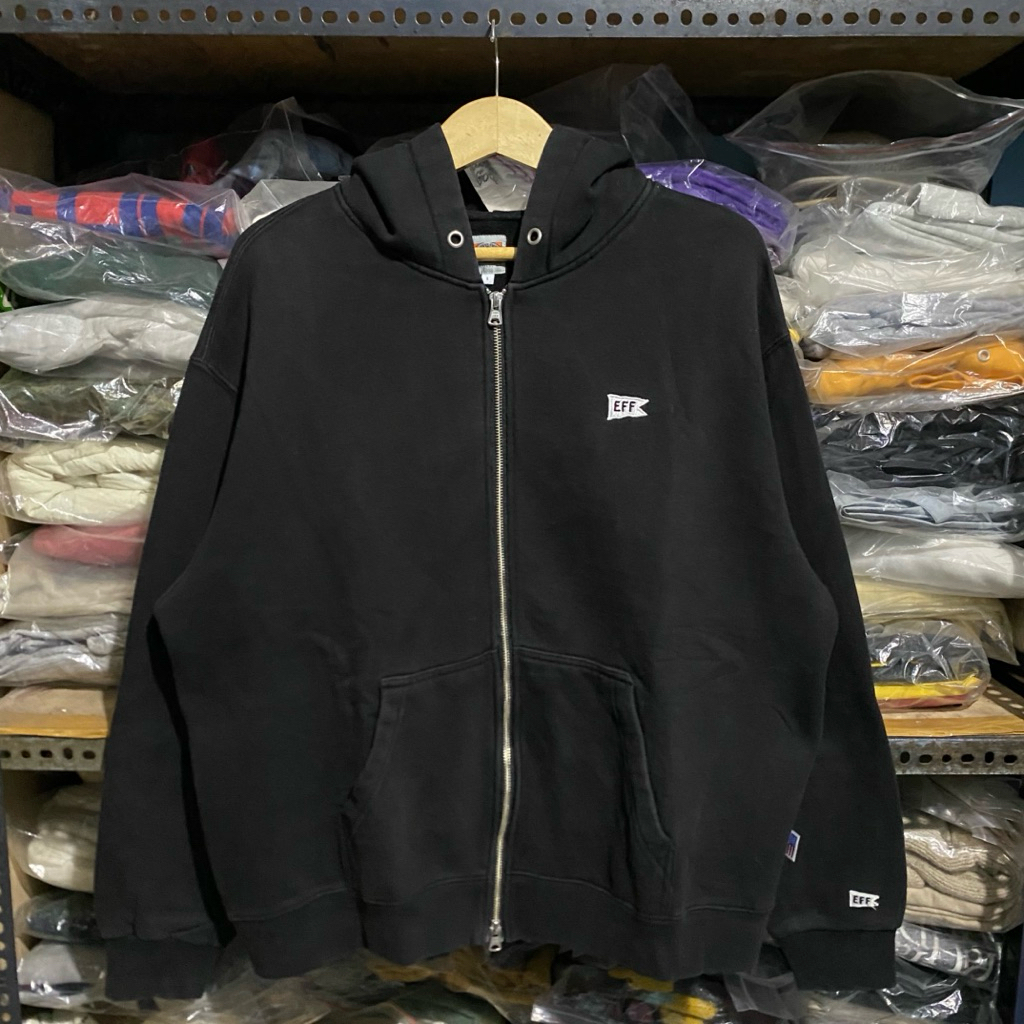 Ebbets Field Zip Up Hoodie Hitam Size L 66x63 Warna Tidak Seperti Baru