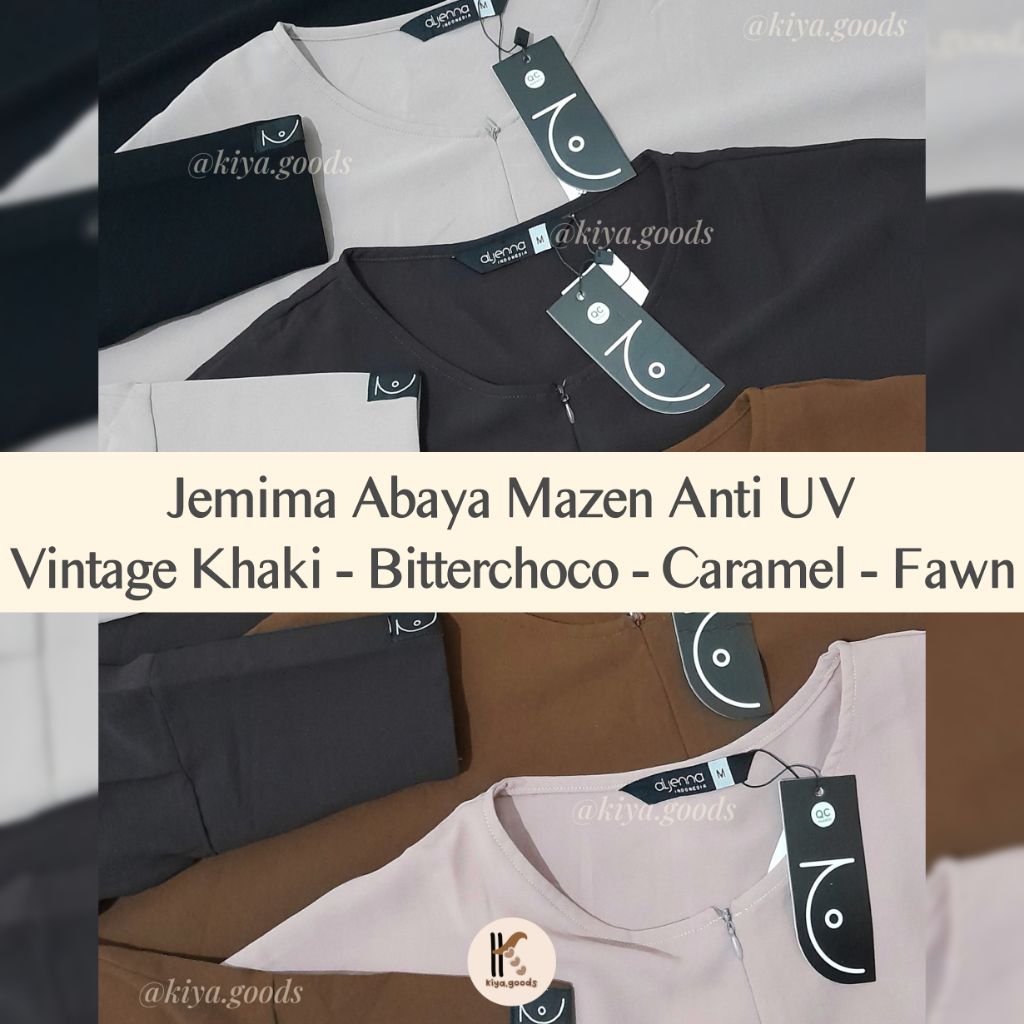 ALJENNA | Jemima Abaya Fawn, Vintage Khaki, Caramel, Bitterchoco M | Aljenna Jemima Abaya | Fuse Lon