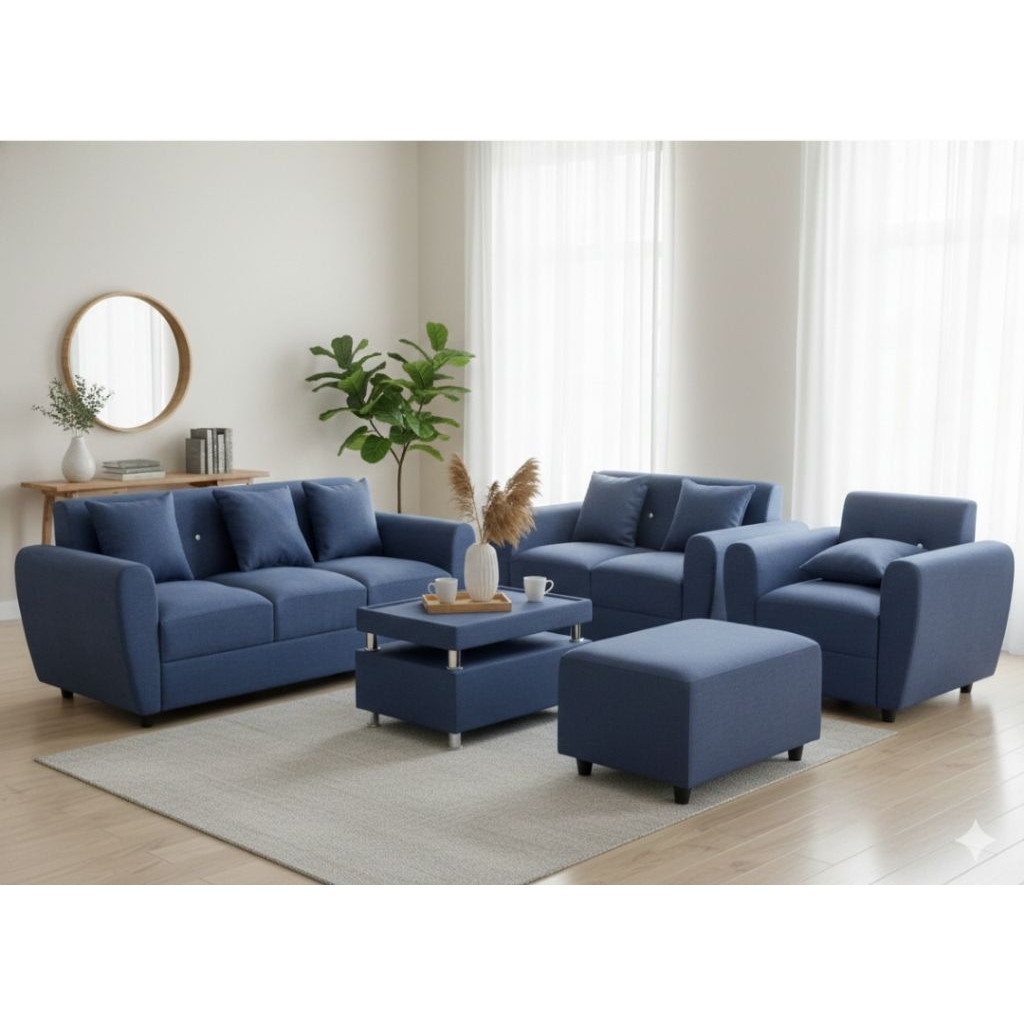 Sofa Bergaransi Resmi Sofa Retro model 3,2,1 dan POK Free 6 bantal + kaca meja