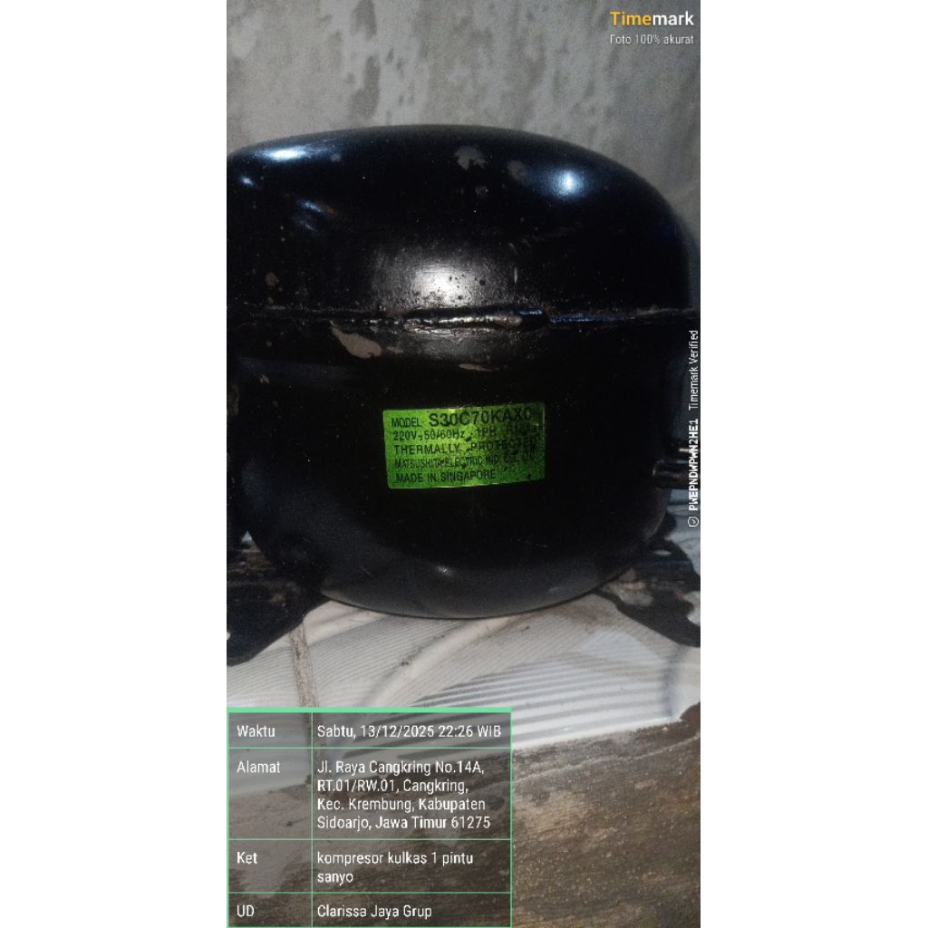 kompresor kulkas 1 pintu sanyo