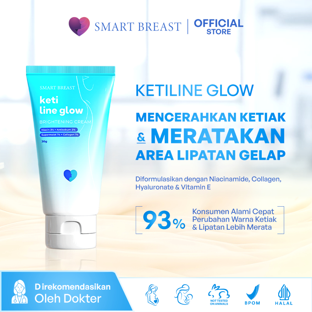 Keti Line Glow Brightening Cream | Pemutih Ketiak, Selangkangan, Siku, Lutut dan Leher 