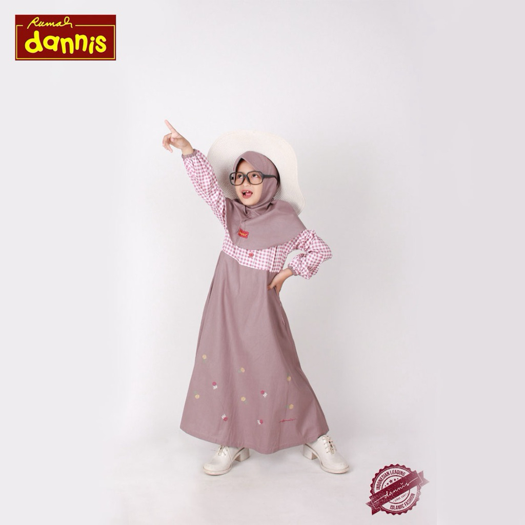 sale 25% / japm0204 / gamis anak dannis / katun / kotak kotak / baju muslim anak perempuan / baju ng