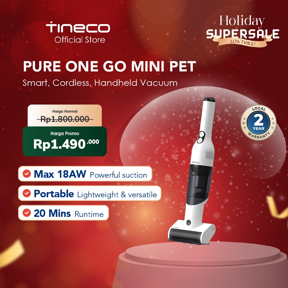 Tineco GO MINI PET Smart Cordless Handheld Vacuum Cleaner Portable & Lightweight Vakum Penyedot Debu
