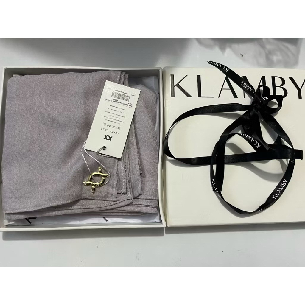 Klamby - Plain scarf monogram chain - Puce