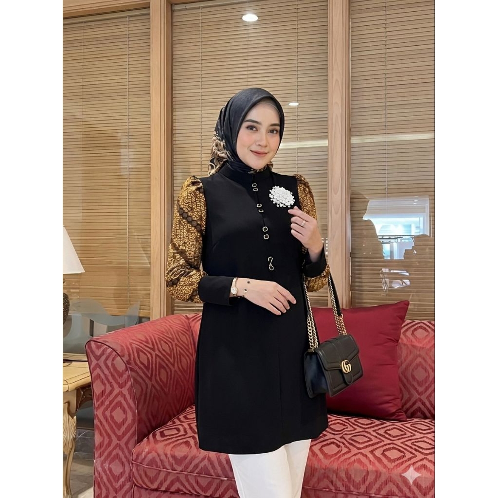 TENUN_GAYA batik wanita modern Tunik batik wanita fashion batik tunik wanita