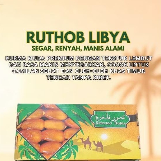 Kurma Ruthob Libya Segar 1kg – Tekstur Renyah Pilihan
