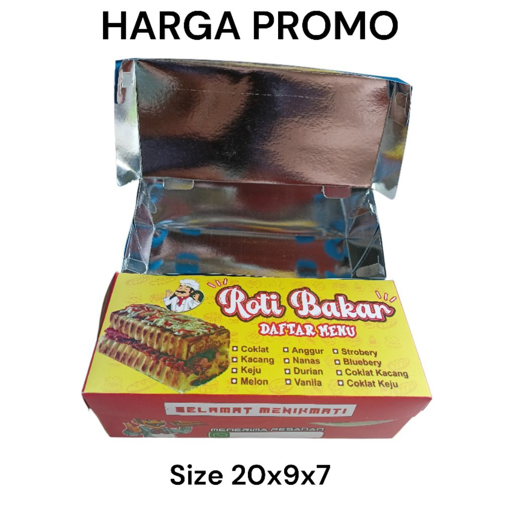 Box Roti Bakar / kotak roti bakar / dus Roti Bakar / kemasan roti bakar