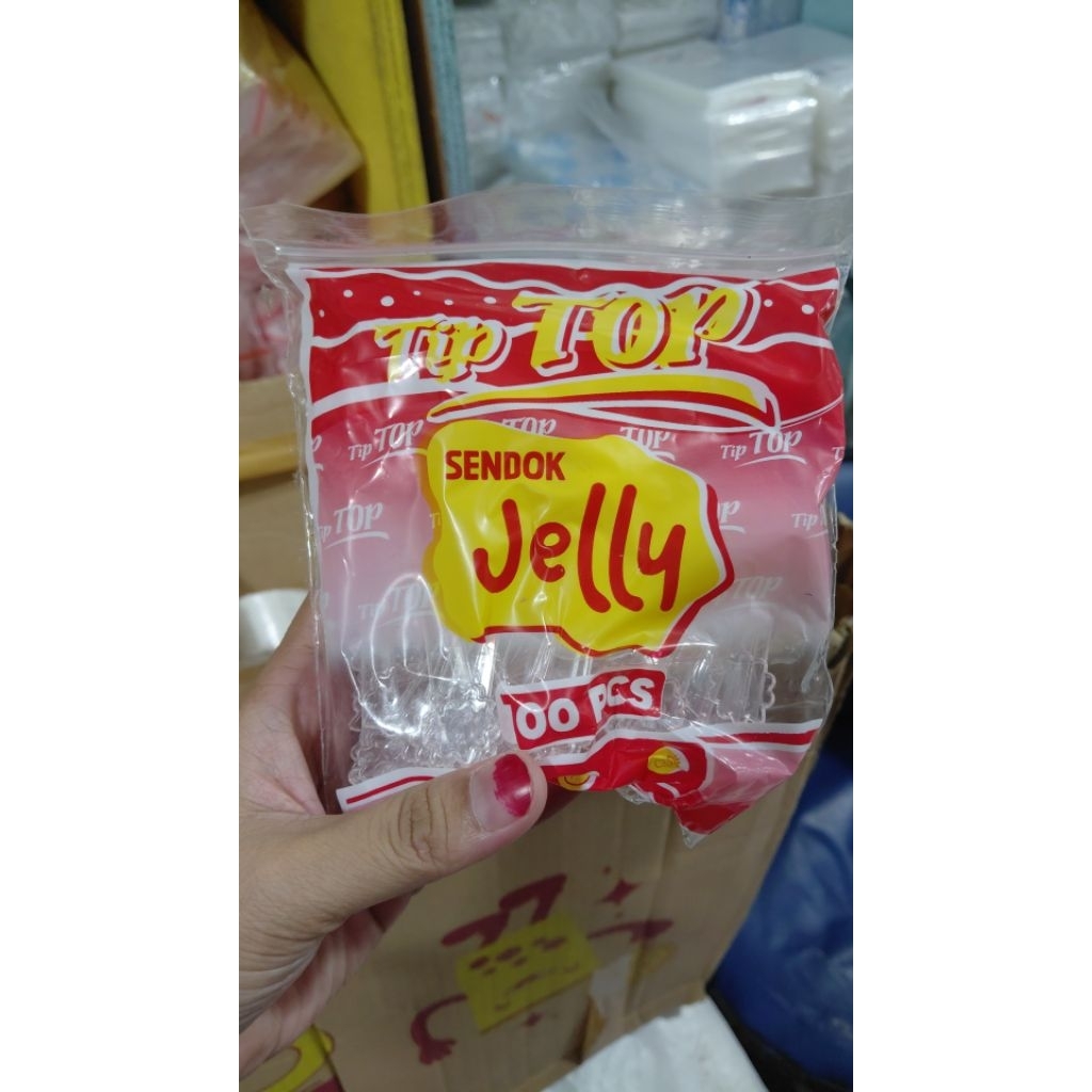 sendok plastik jelly  transparan kecil