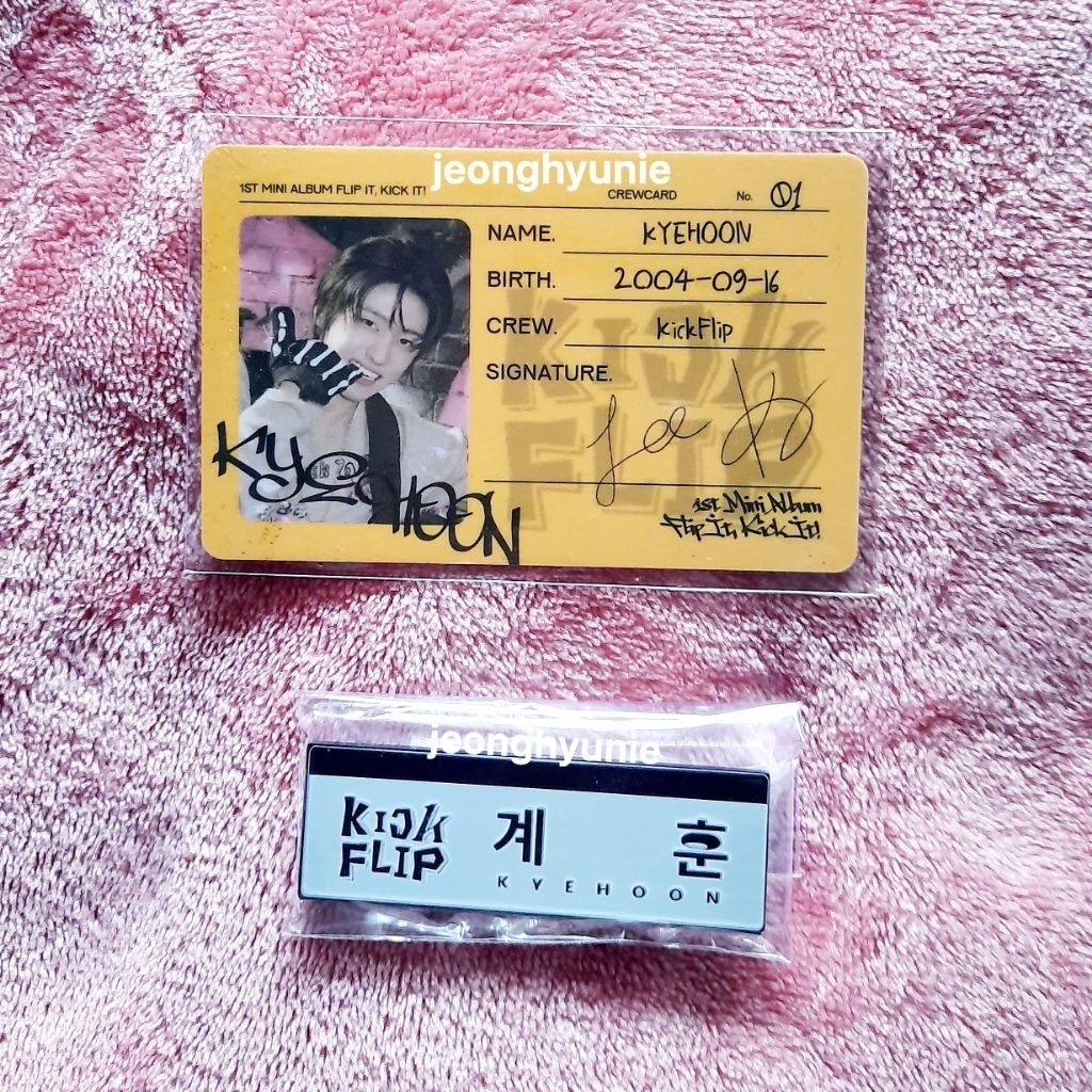 [READY] official crew card KickFlip Flip It, Kick It Kyehoon & Nametag unofficial KickFlip Kyehoon