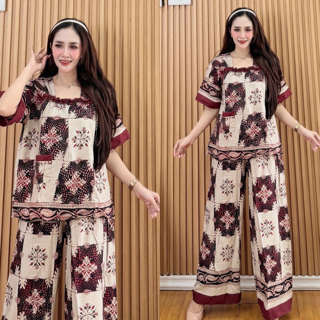 Set cp// One set Andini kain rayon BUSUI FRENDLY celana kulot