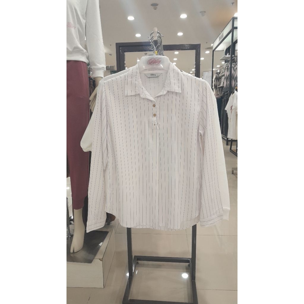 Kemeja salur wanita brand RILLEY