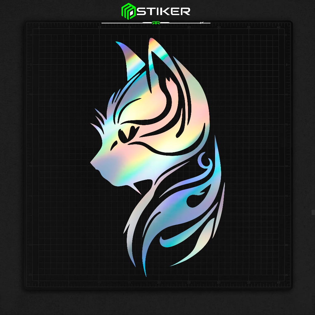 Cutting Stiker Kucing Variasi Motor Mobil Sticker Kucing Lucu Hologram Universal Lucu Timbul Keren N