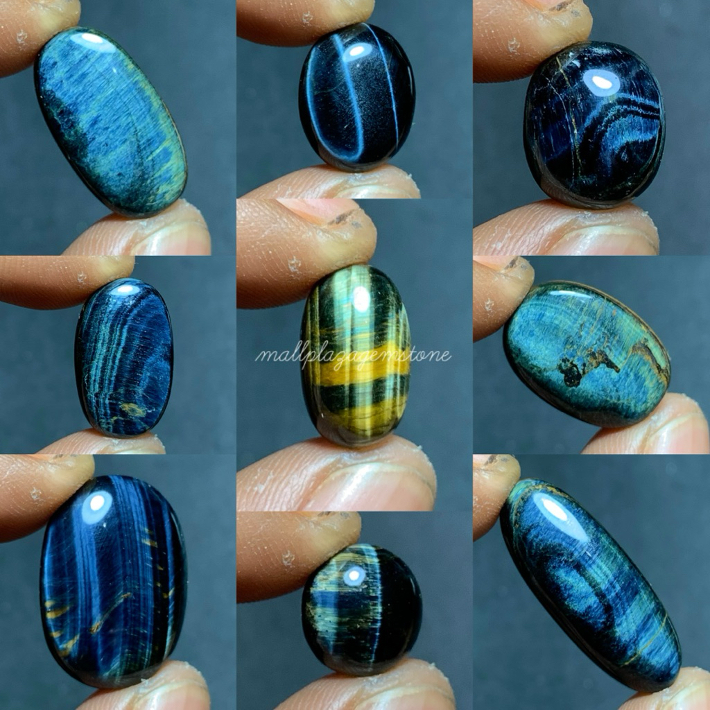 batu tiger eye blue klep 3D asli natural / losstune batu tiger eye blue / batu tiger eye