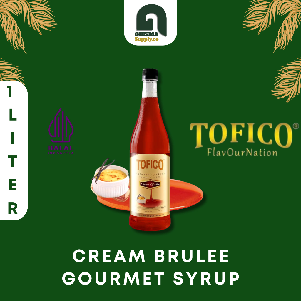 Tofico Cream Brulee 1 Liter - Sirup Minuman Kopi Bartender Drink Beverages - Cocok untuk bisnis FnB