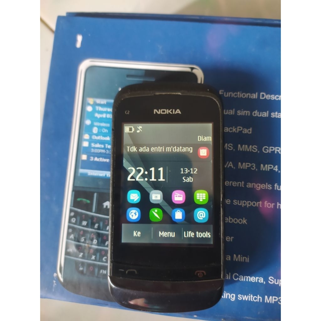 nokia c2-03 layar sentuh dan slide