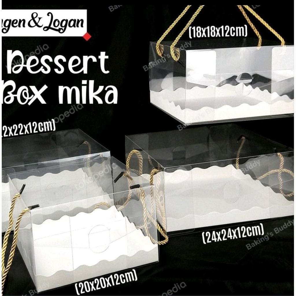 Box mika Handle tali emas Box Mika transparan