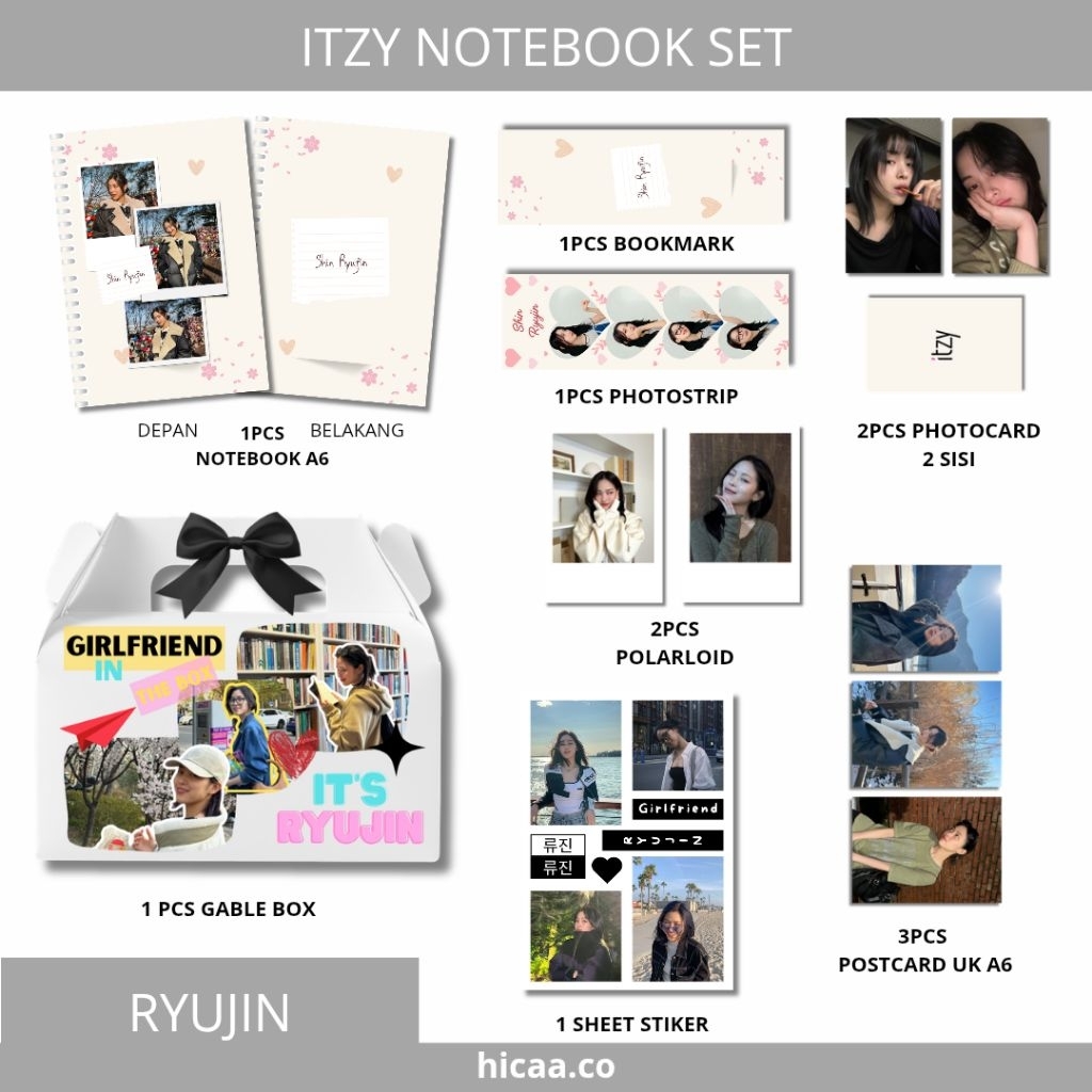 Hicaa - Kpop Notebook Set Itzy / Notebook A6 Polos Kpop Itzy / Buku Tulis Mini Kpop Itzy