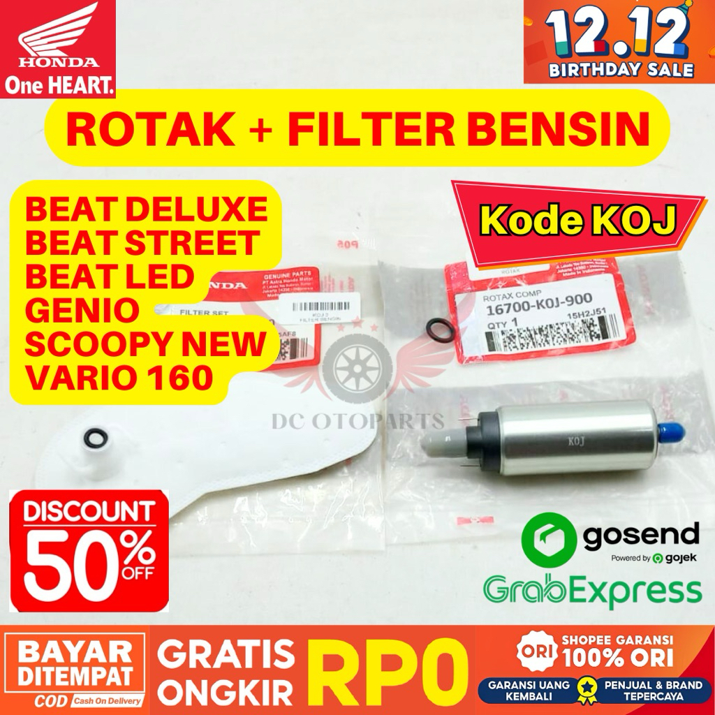 PAKET DISKON KOJ ROTAK + FILTER BENSIN BEAT STREET ORIGINAL AHM HONDA, ROTAK ORIGINAL BEAT LED, ROTA