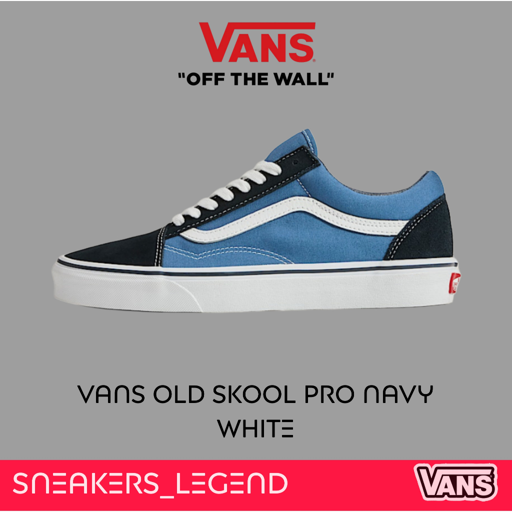 Vans Old Skool Pro Navy White 100% Original Free Paperbag Stiker Cod Bnib Garansi Ori Tenbus