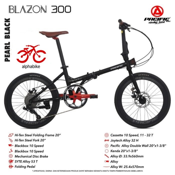 SEPEDA LIPAT 20 PACIFIC BLAZON 300 ( 1 X 10 MD)