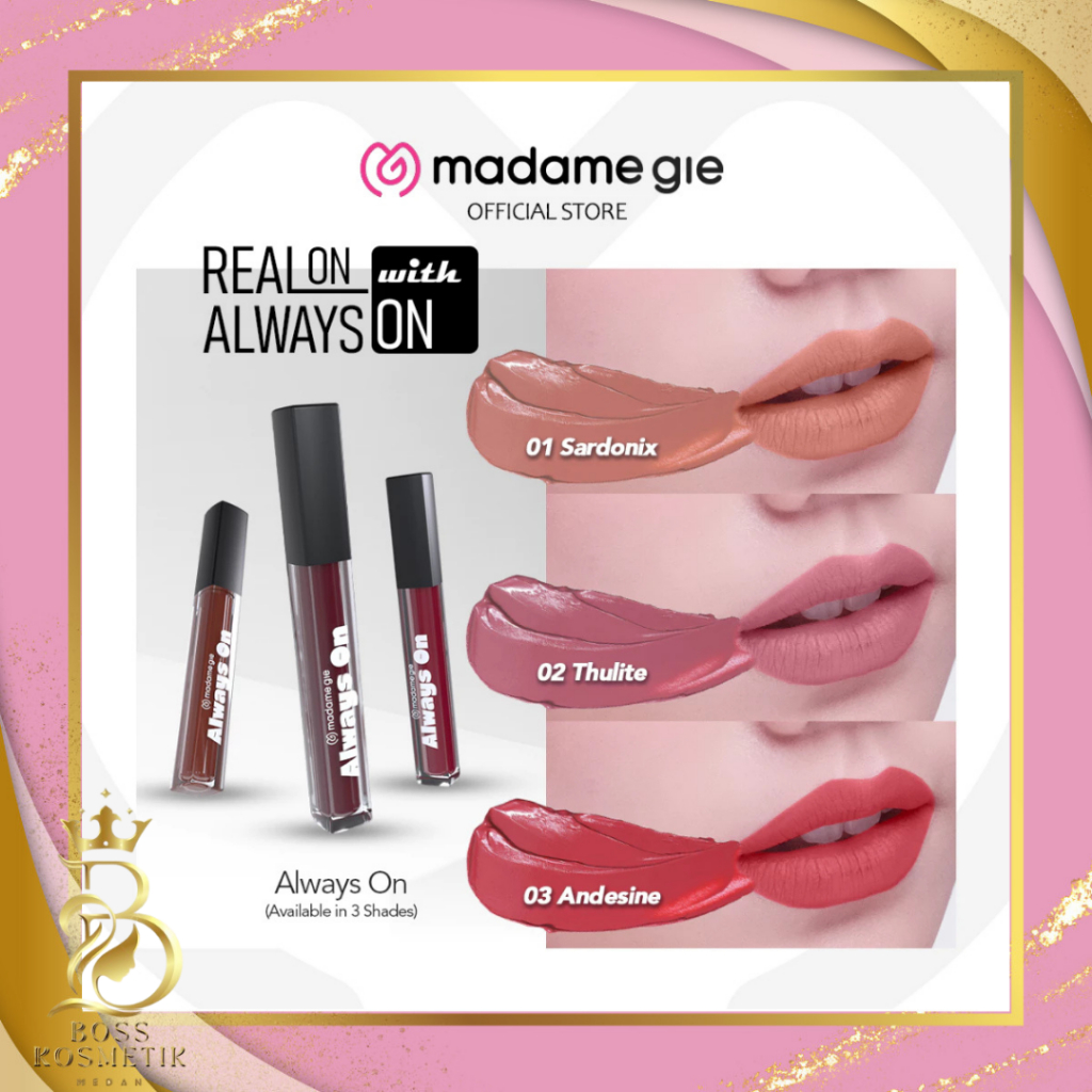 Madame Gie Lip Cream Always On Matte BPOM / lip cream madame gie