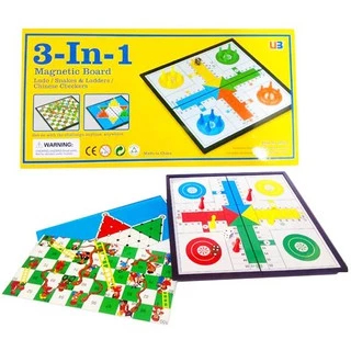 3 In 1 Magnetic Board Game Ludo Halma Ular Tangga