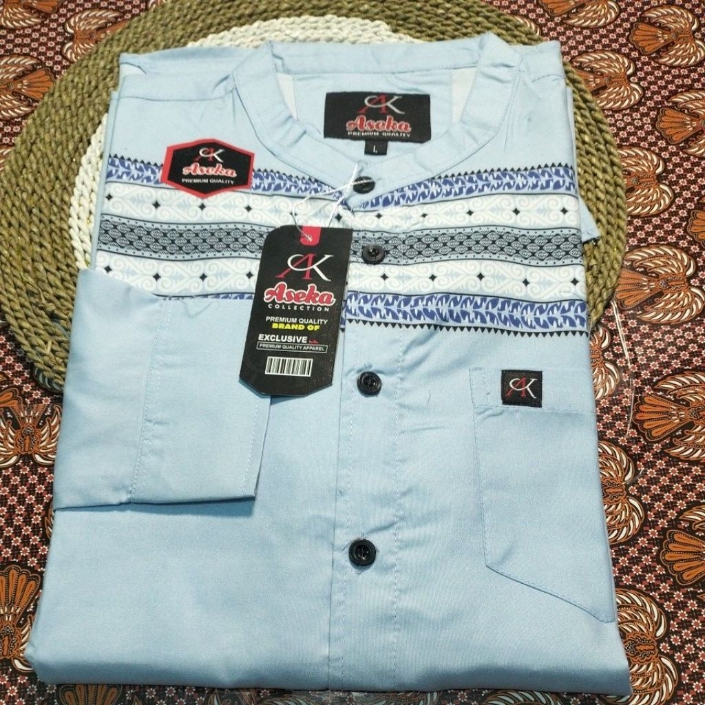 kemeja Koko motif garis