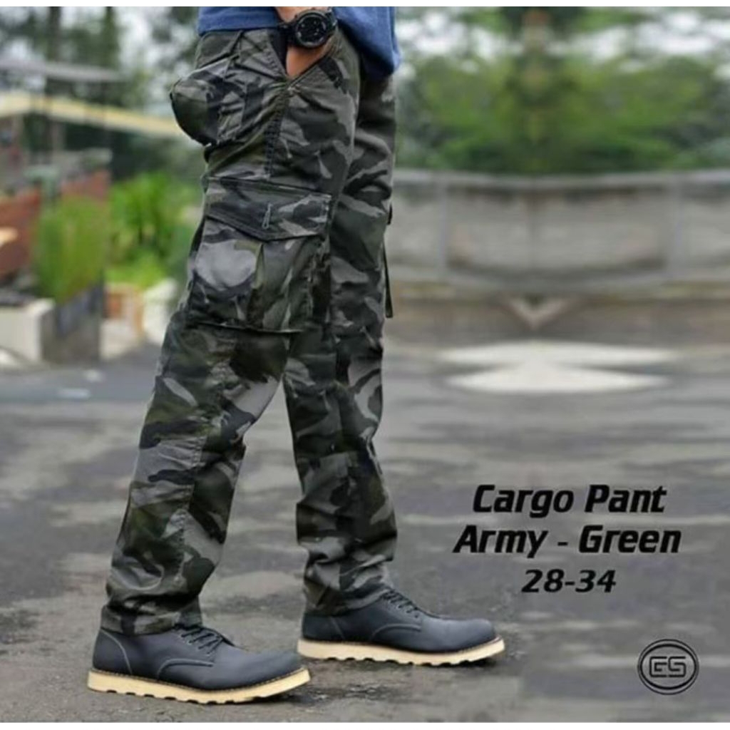 malmo - celana panjang cargo loreng tidak mudah luntur
