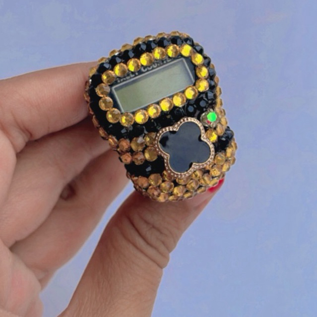 Tasbih Digital Jari Mewah Hitam Gold | Counter Dzikir Elegan | Tasbih Digital Hias Premium