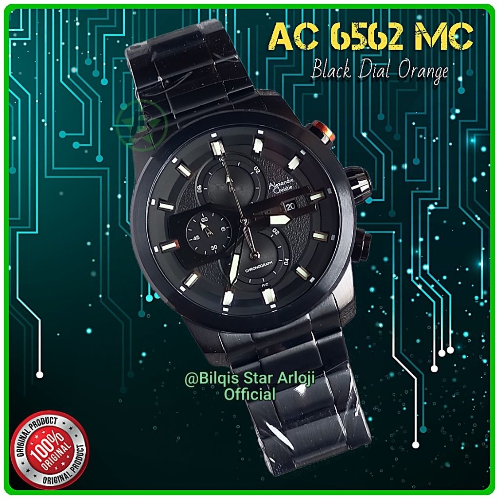 Alexandre Christie Pria Ac 6562 Mc Tali Rantai Hitam Original