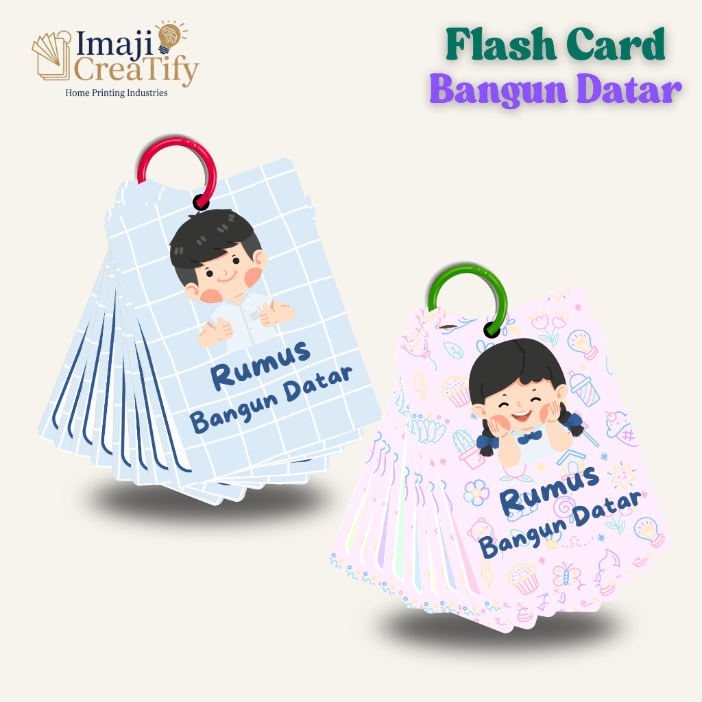 Flashcard Matematika Rumus Bangun Datar Cocok Untuk anak mengenal dan mengahapal rumus Bangun Datar