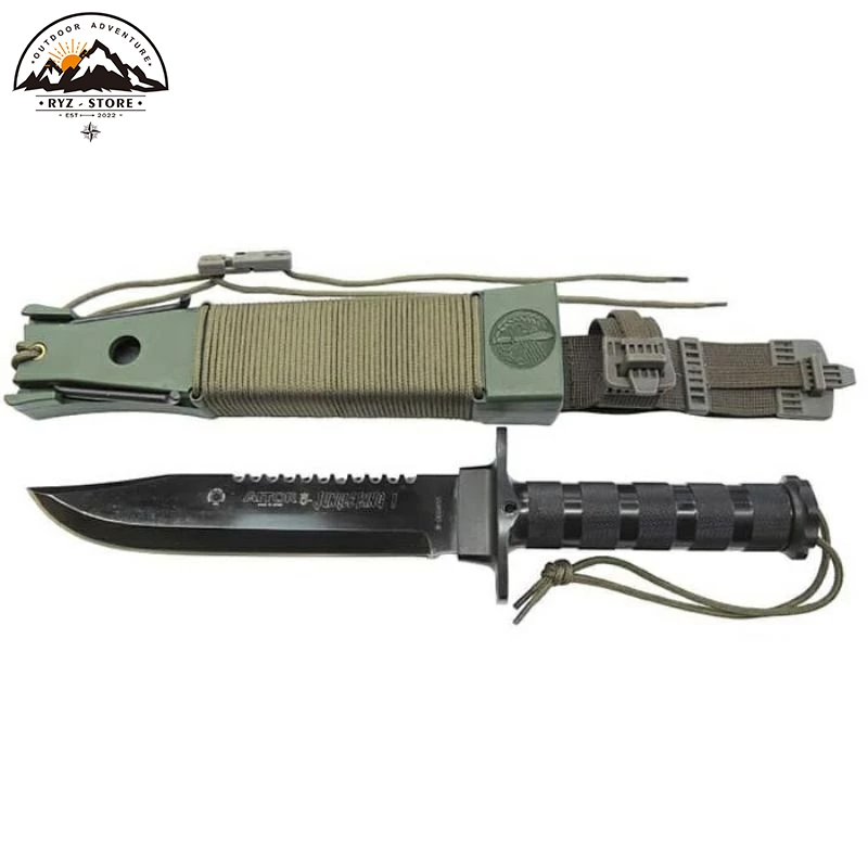 Pisau Survival AITOR Jungle King 1 Hitam PREMIUM | Pisau Outdoor & Koleksi | Pisau Serbaguna