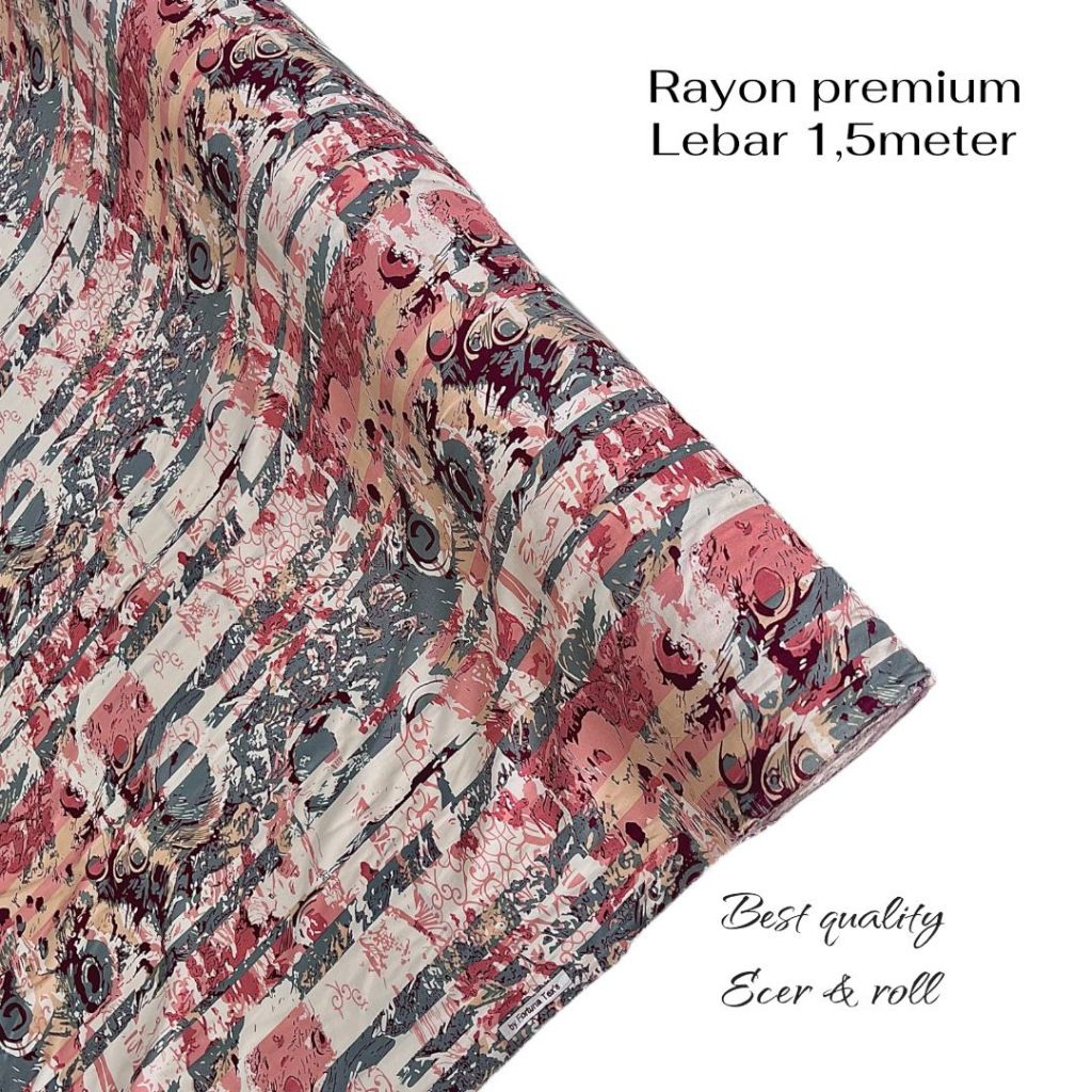 kain bahan katun rayon motiv printing