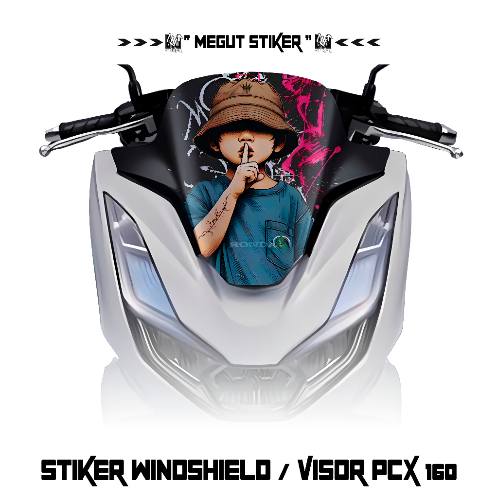 STICKER WHINDSHIELD PCX 160 NEW (20) STIKER VISOR PCX NEW 160 2022-2024 / TAMENG PCX NEW motorcycle