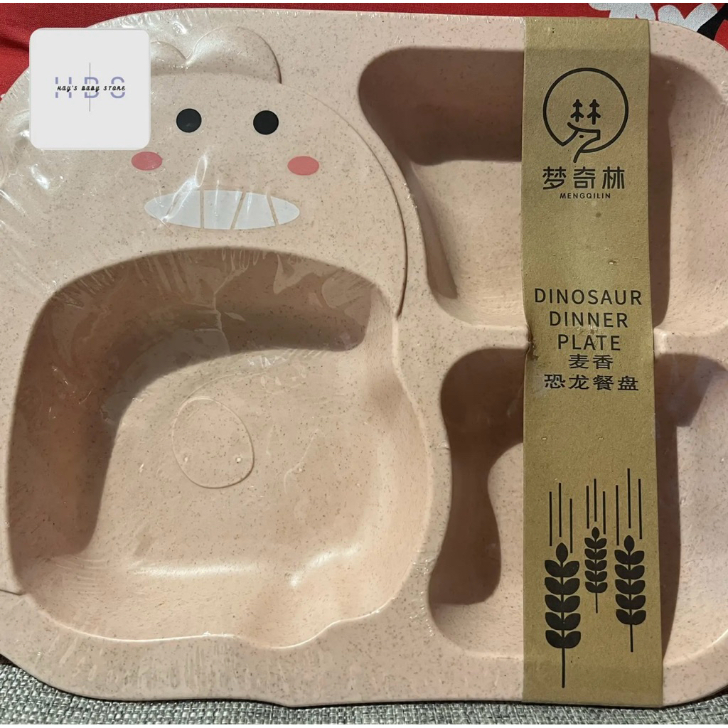 Piring set tempat makan balita anak karakter lucu tempat dengan 3 tempat lauk. Satu set sudah termas