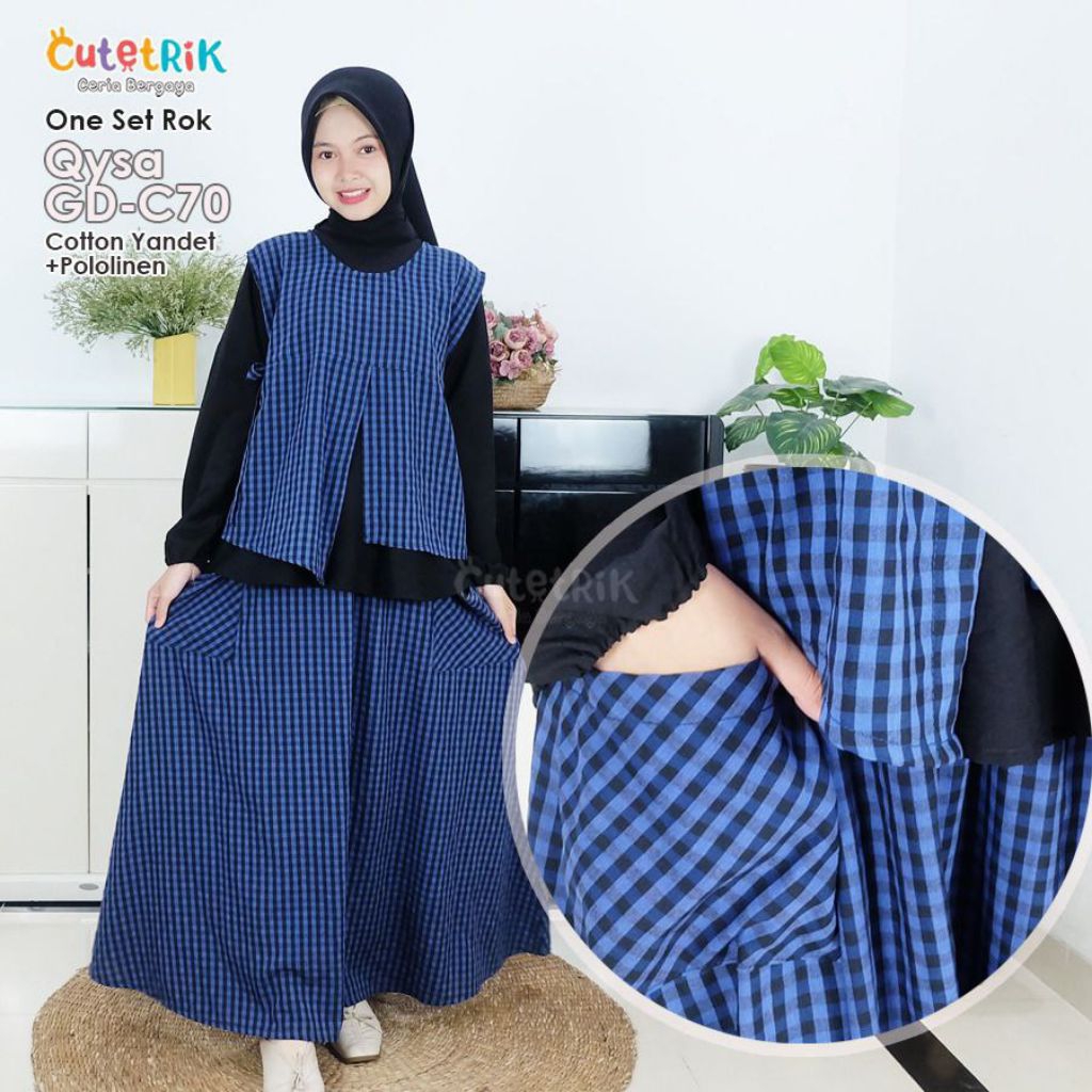 Cutetrik Setelan Rok Anak Perempuan Terbaru Set Rok Baju Muslim Anak Remaja
