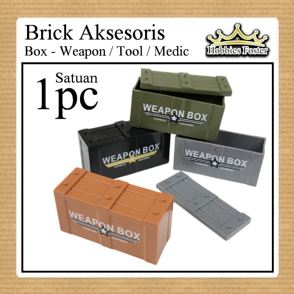 HF Brick ACC Equipment Military BOX - Aksesoris Mini Figure Diorama Mainan - WEAPON CHEST