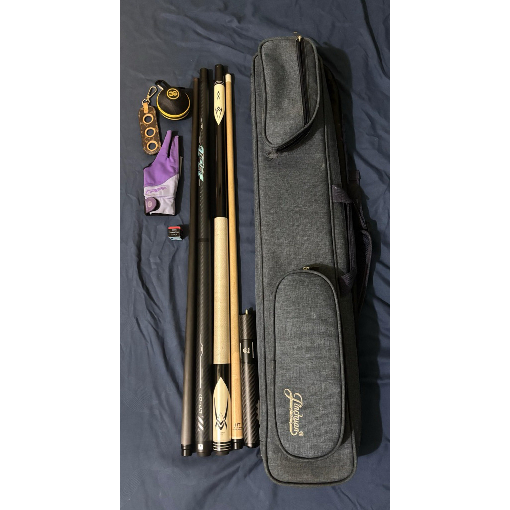 Satu Set Stik Biliar untuk Pemula | Stik Play Fury ZF 02 Shaft HTE Unilock dengan Extention Original