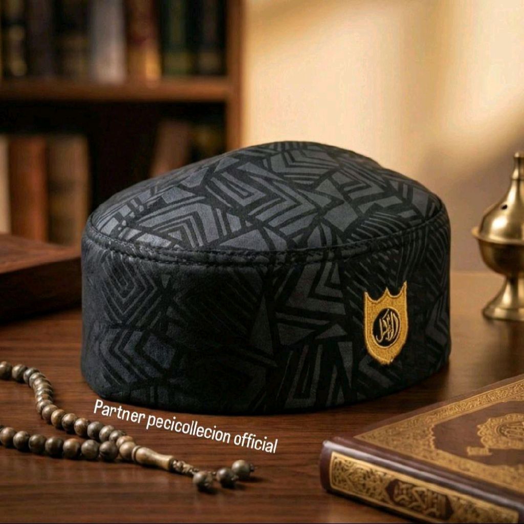 Peci Kopiah Embos Sultan kopiah peci asagofah terbaru peci Malaysia Katun Hitam Muslim Songkok Dewas
