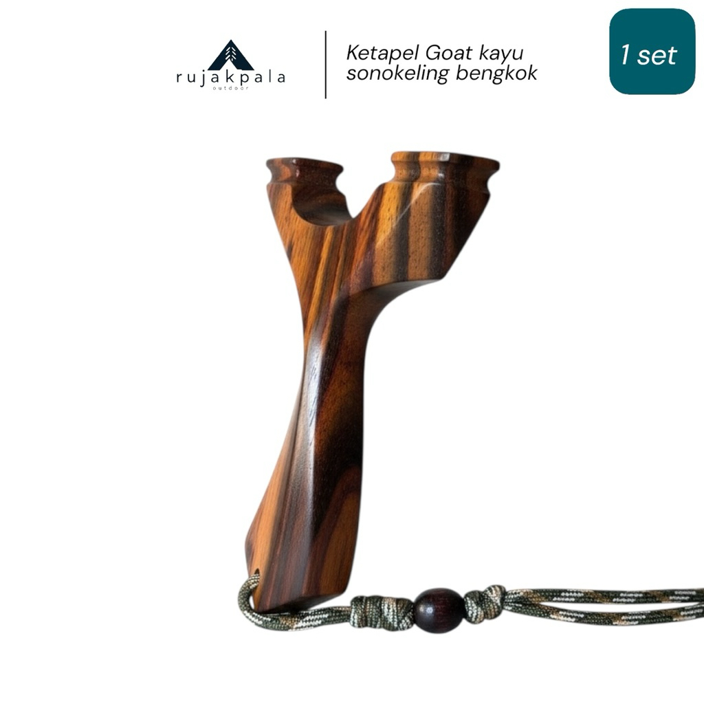ketapel kayu sonokeling bengkok - goat slingshot full set kompetisi