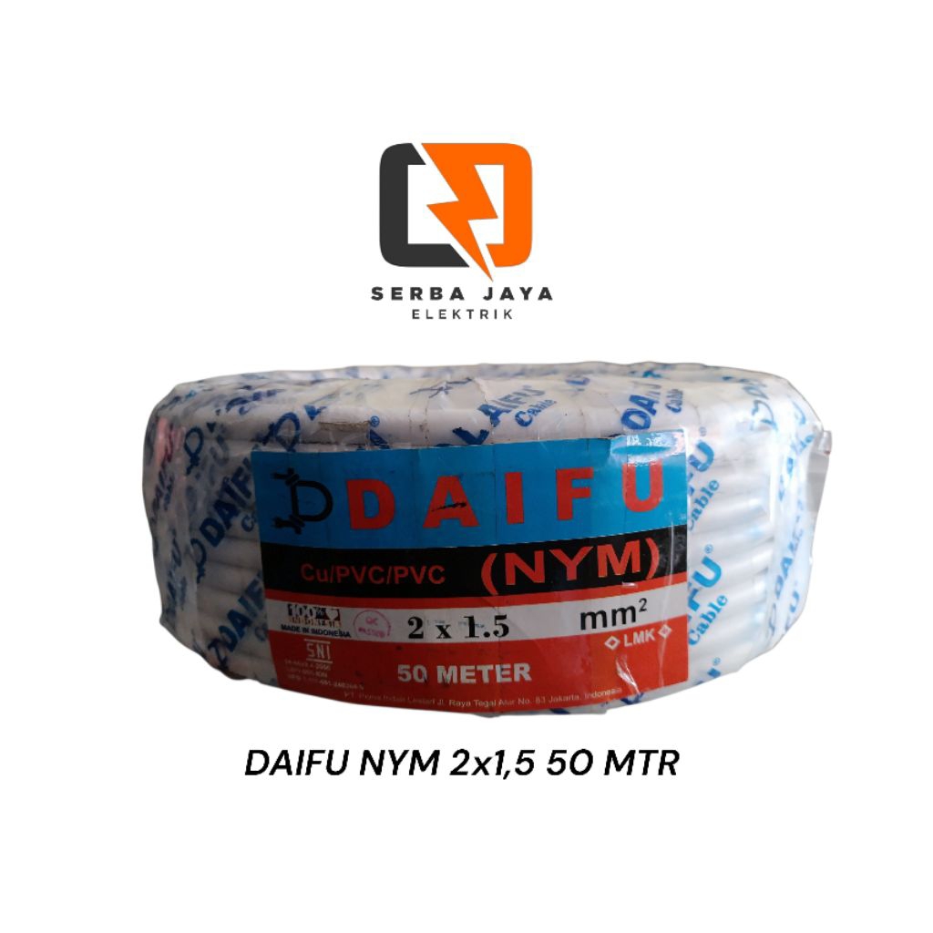 Kabel Listrik NYM 2x1,5mm 50M DAIFU | DAIFU Kabel NYM | SNI