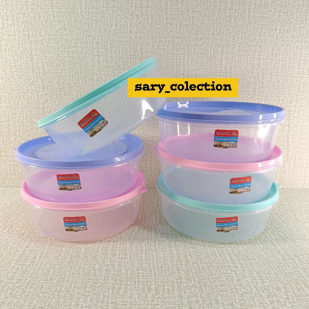 [ 6 pcs ] Toples Plastik Bulat SUMMI 2 Liter MULTIPACK Warna Bening Transparant Tutup Warna Pastel A