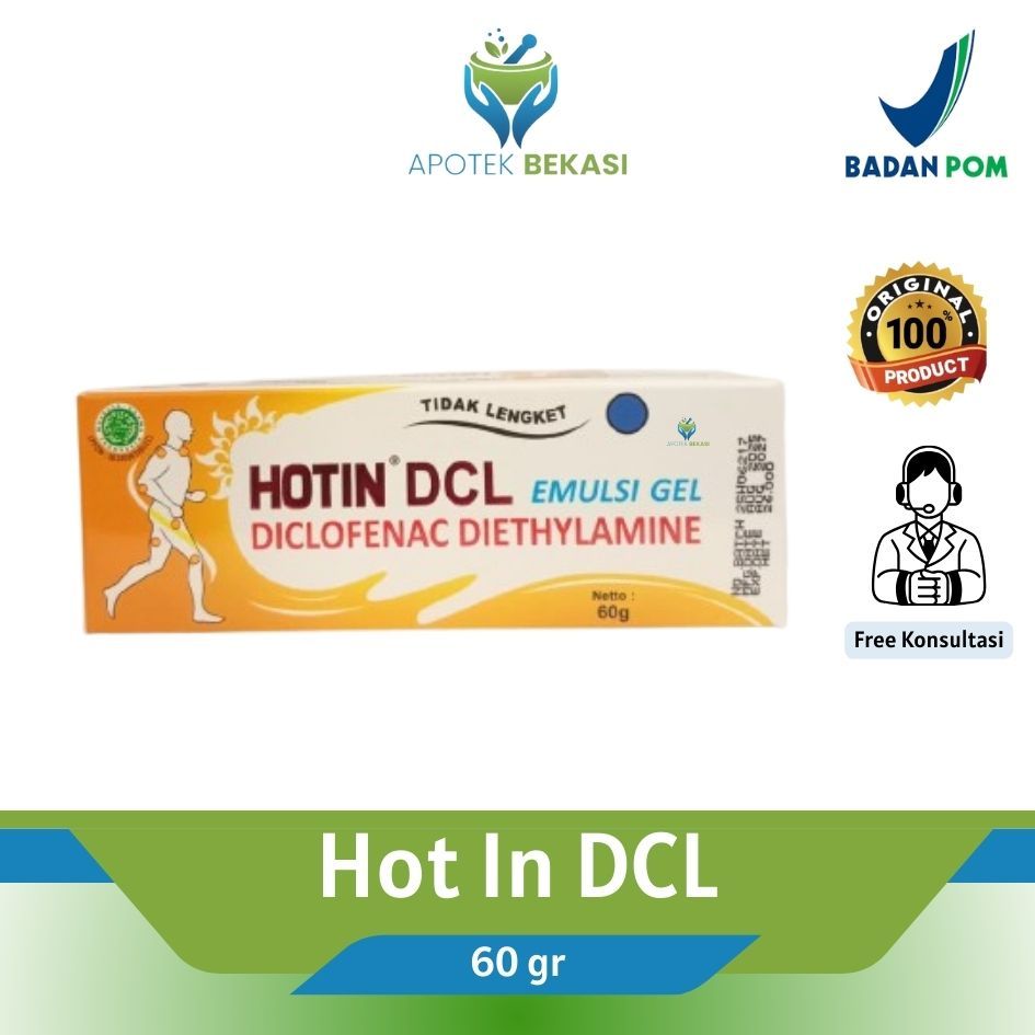 Hot In DCL Emulsi Gel, Gel Pereda Nyeri Sendi, Rematik, Memar - 60 gr