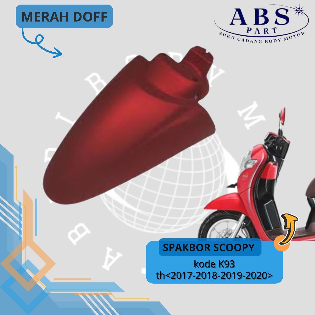 Spakbor DEPAN slebor depan front fender scoopy fi esp new k93 2017 2018 2019 merah doff matte red