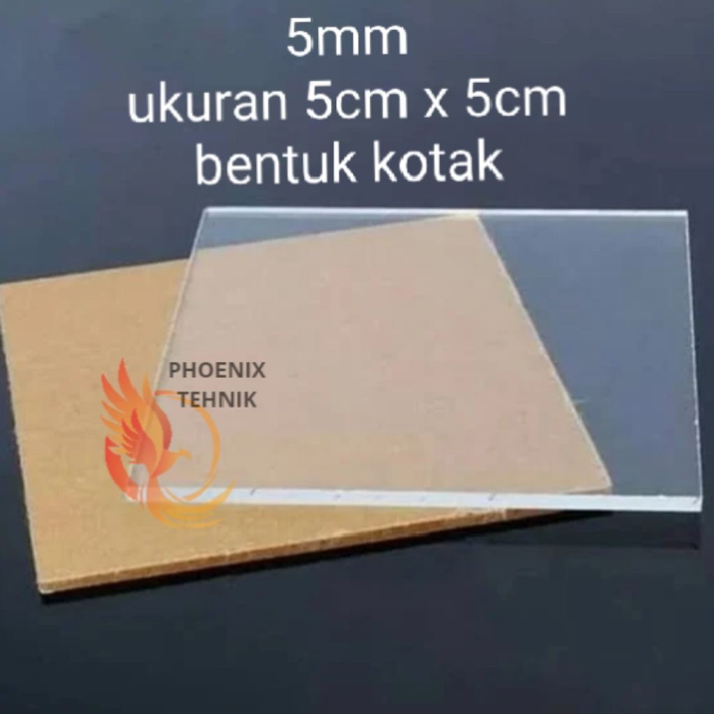 Akrilik Bening 5MM Ukuran 5cm X 5cm kotak / Akrilik Bening 5MM / AKRILIK BENING