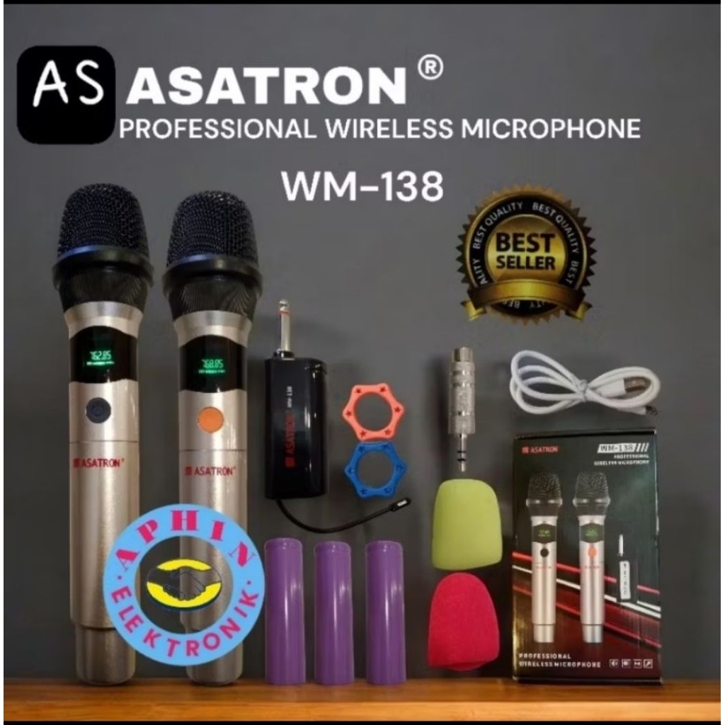 Mic wireless ASATRON WM-138 Profesional wireless microphone